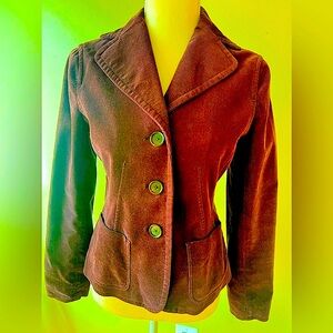 Ann Taylor Corduroy Plum jacket  Size 0P. EUC